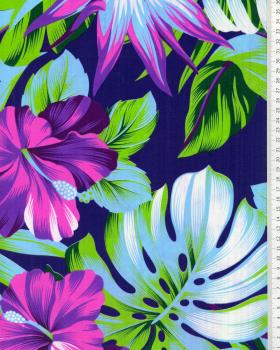 Polynesian fabric HIBISCUS Purple - Tissushop